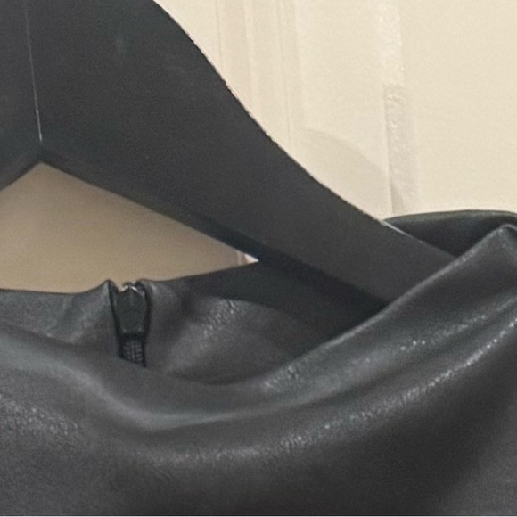 Zara Black Faux Leather Mini Dress size medium EUC - Picture 10 of 12